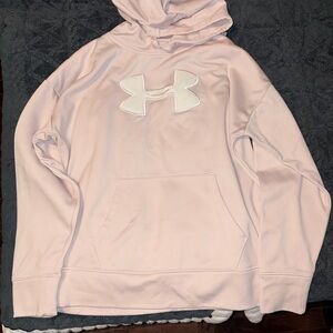 Under Armour Light Pink Hoodie with White Logo